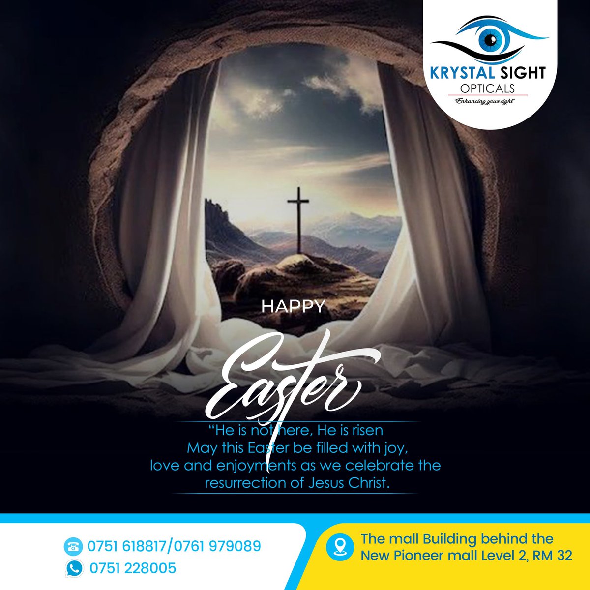 KrystalsightOpt's tweet photo. Happy Easter Celebrations to our Esteemed Clients .
#Enhancingyoursight https://t.co/89PcDJxV2Q