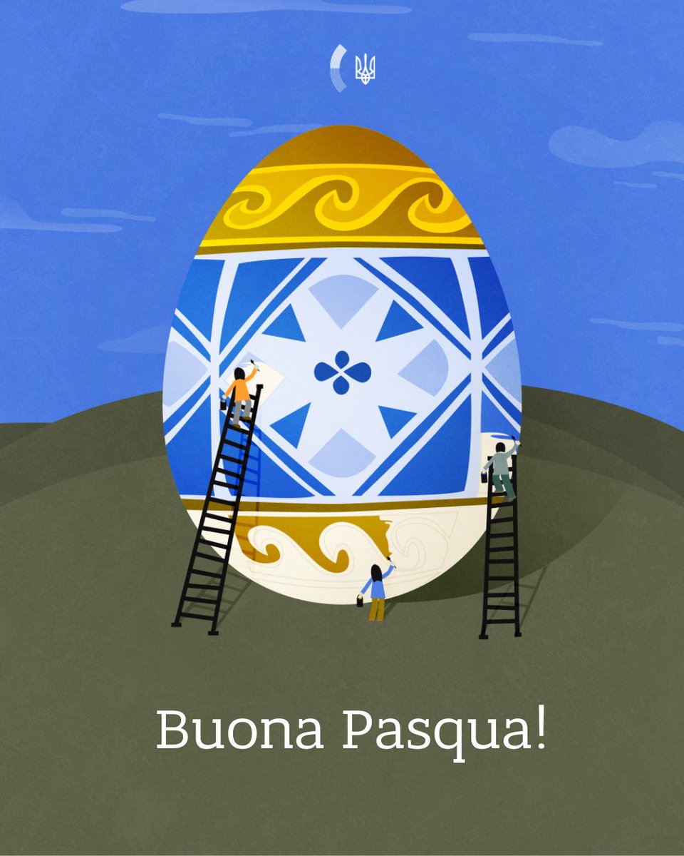 UKRinIT's tweet photo. In questi giorni, quando milioni di ucraini celebrano la Pasqua con preghiere per la pace, ricordiamo i profondi significati che simboleggia questa festa: la vittoria della vita sulla morte, della luce sulle tenebre e del bene sul male.
Buona Pasqua!🕊️ https://t.co/dVPDtIZBQR