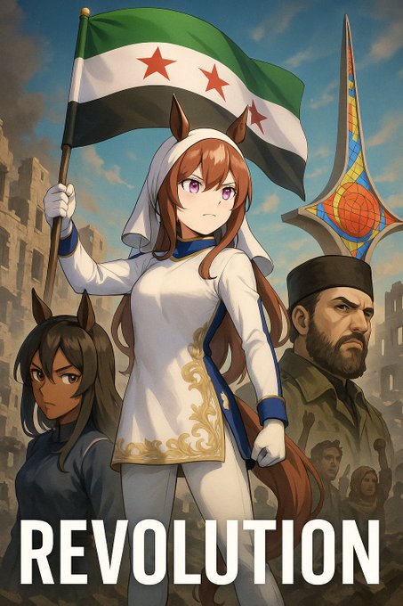 シリア革命の渦中、独裁政権に抗い走った一人のウマ娘・ファティマ。投獄、脱出、戦場を駆け抜け、仲間とともに自由を求めて立ち上がる。蹄音が導く、その先にあるのは革命か、破滅か──ウマ娘とシリア革命が交差する熱き叙事詩。 #嘘予告 #ウマ娘プリティダービー