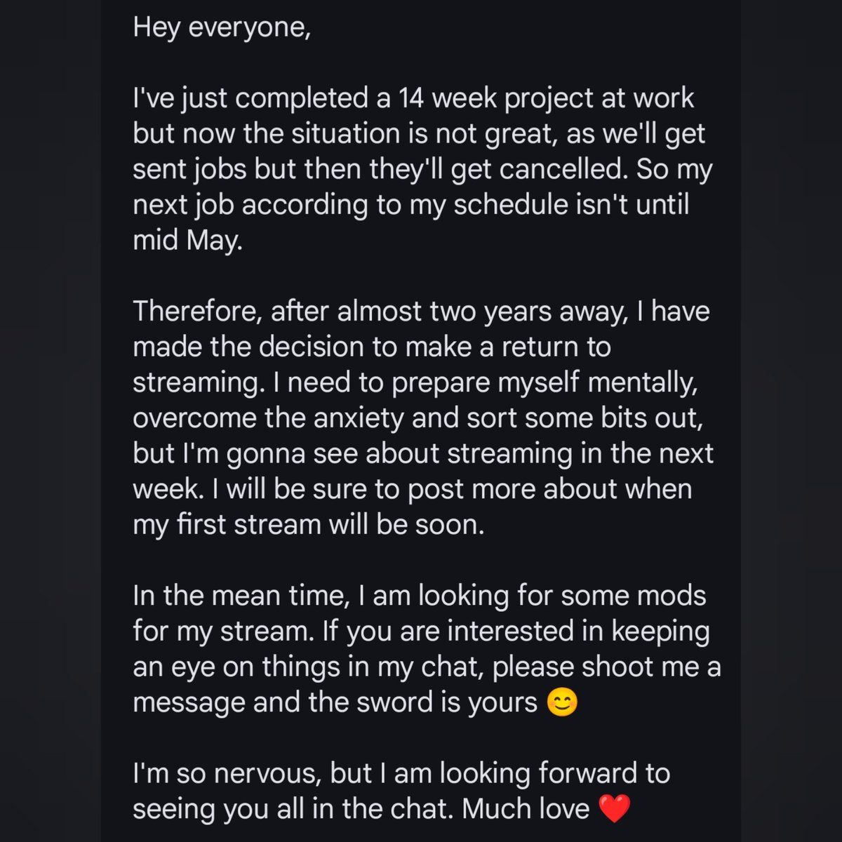 My little announcement. Happy Easter Everyone 🐣❤️