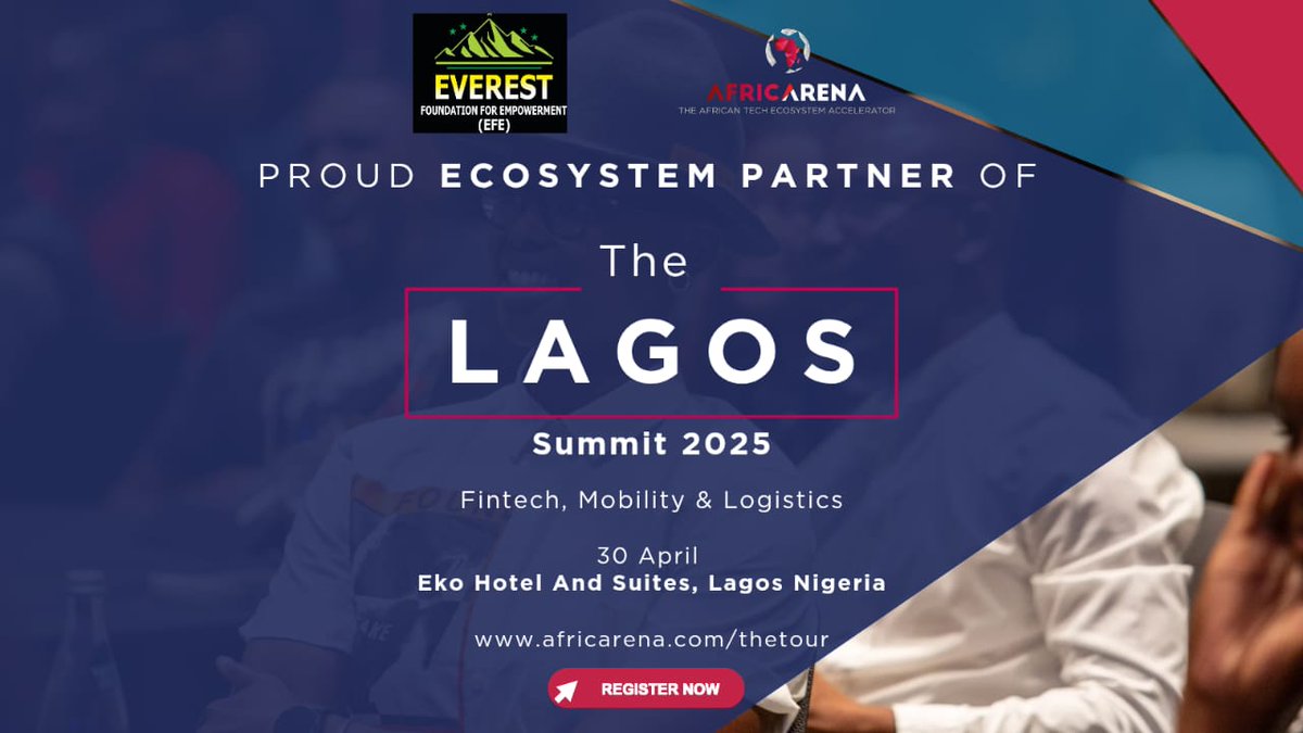 EFEmpowerment's tweet photo. Leading Innovation Across Africa’s Fintech, Mobility, and Logistics Sectors 

The AfricArena Lagos Fintech, Mobility &amp; Logistics Summit marks the second stop of the AfricArena Tour 2025, bringing together Africa’s top tech startups, investors, https://t.co/st1ZJnYHOH