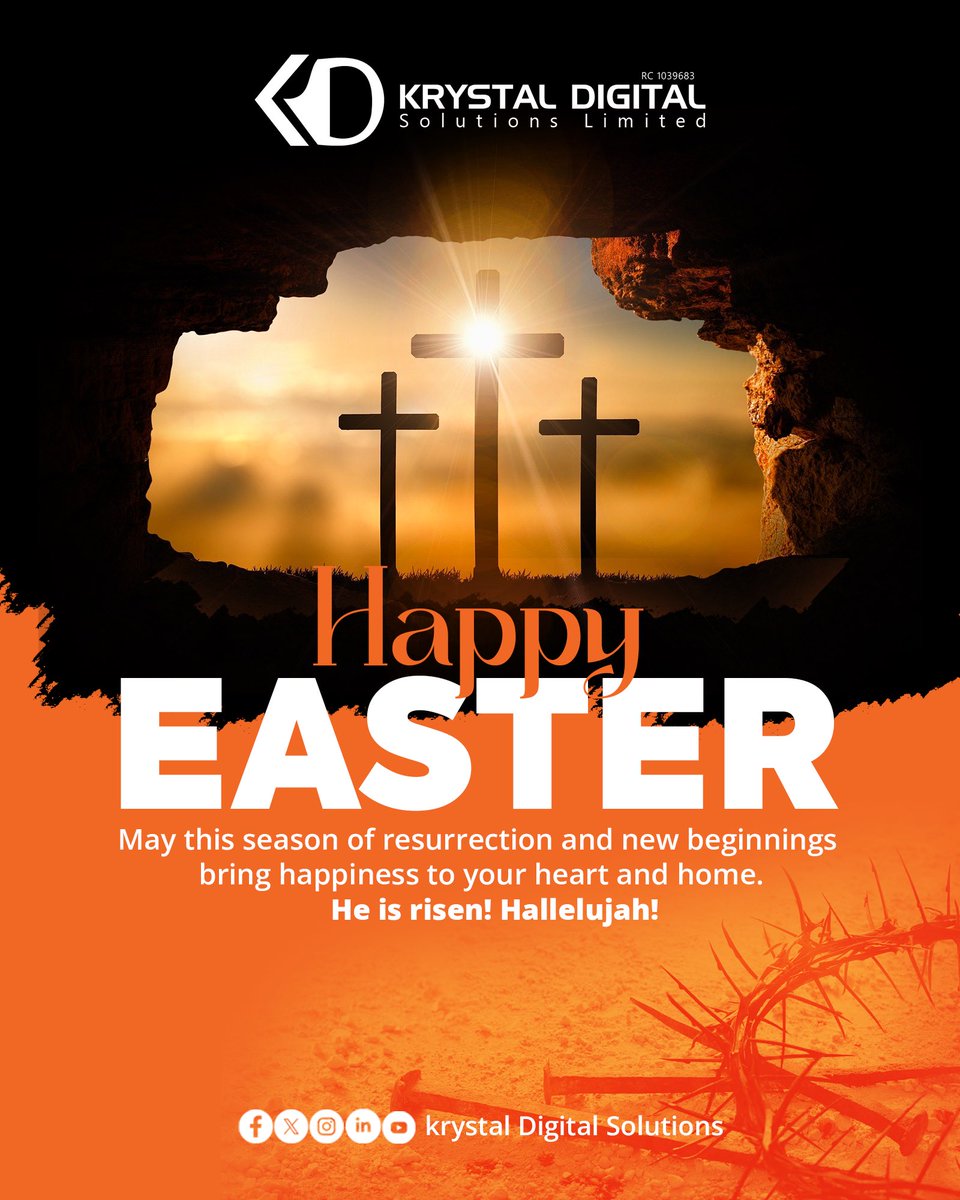 KrystalDigital's tweet photo. Happy Easter! 

Today we celebrate the beauty of new beginnings and the enduring power of hope. 

Easter reminds us that every ending paves the way for a fresh start, filled with promise and possibility. 

May your day be filled with joy, warmth, and inspiration as you share love and gratitude with those around you. 

Let’s carry this spirit of renewal into every aspect of our lives and work together to build a future full of promise.

#EasterSunday #NewBeginnings #HopeAndRenewal #KrystalDigital #JoyfulCelebration #FreshStarts
