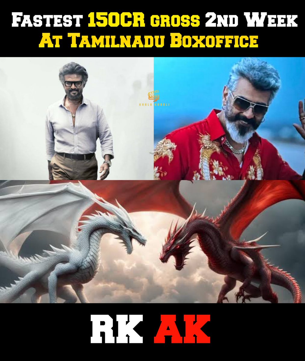 Record Breaking Tamilnadu Boxoffice 🔥 😎 Then RK Now AK 
🔥😎300CR gross Worldwide #GoodBadUgly Congratulations Red Dragon 🐉 Dear #Ajithkumar Sir ❤️ 🔥 

#GoodBadUglyRulingBoxOffice
#Coolie | #Jailer2