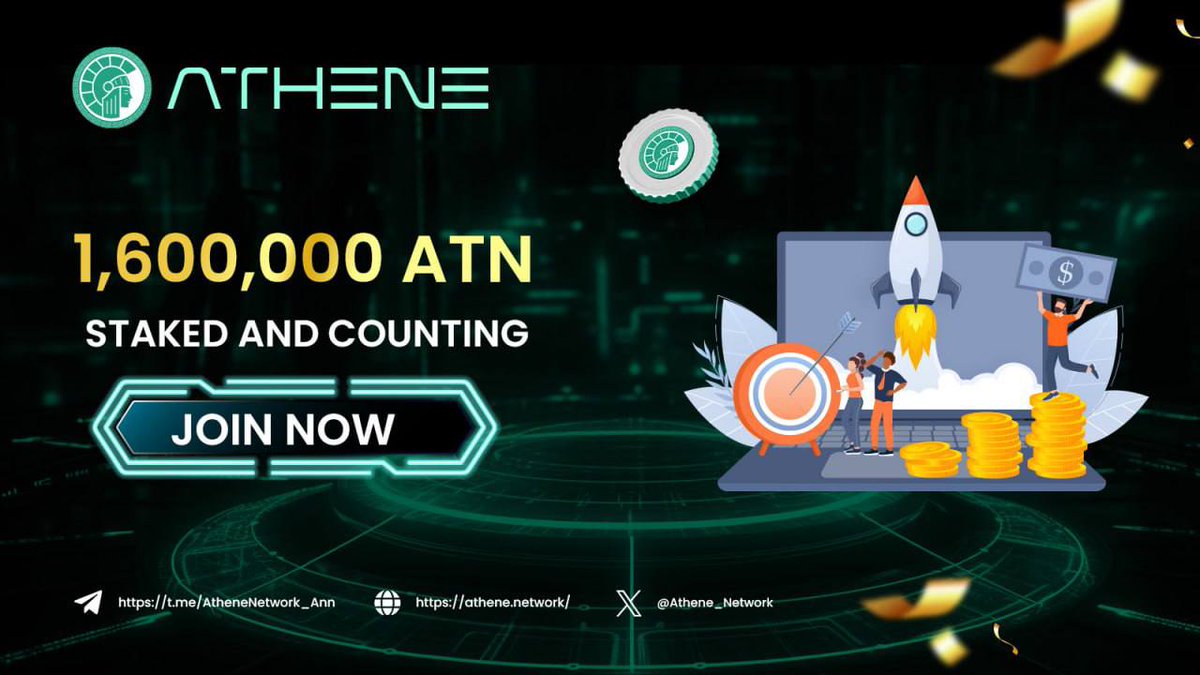 🥂 1,600,000 ATN Staked And Counting

Athene Staking (blog.athene.network/athene-staking…) has now crossed 1.6 million ATN in total stakes! Our community is unstoppable - and now we have nearly 500 stakers actively earning with us.

Join them today and get: 
⭐️ Up to 15% APR even with the