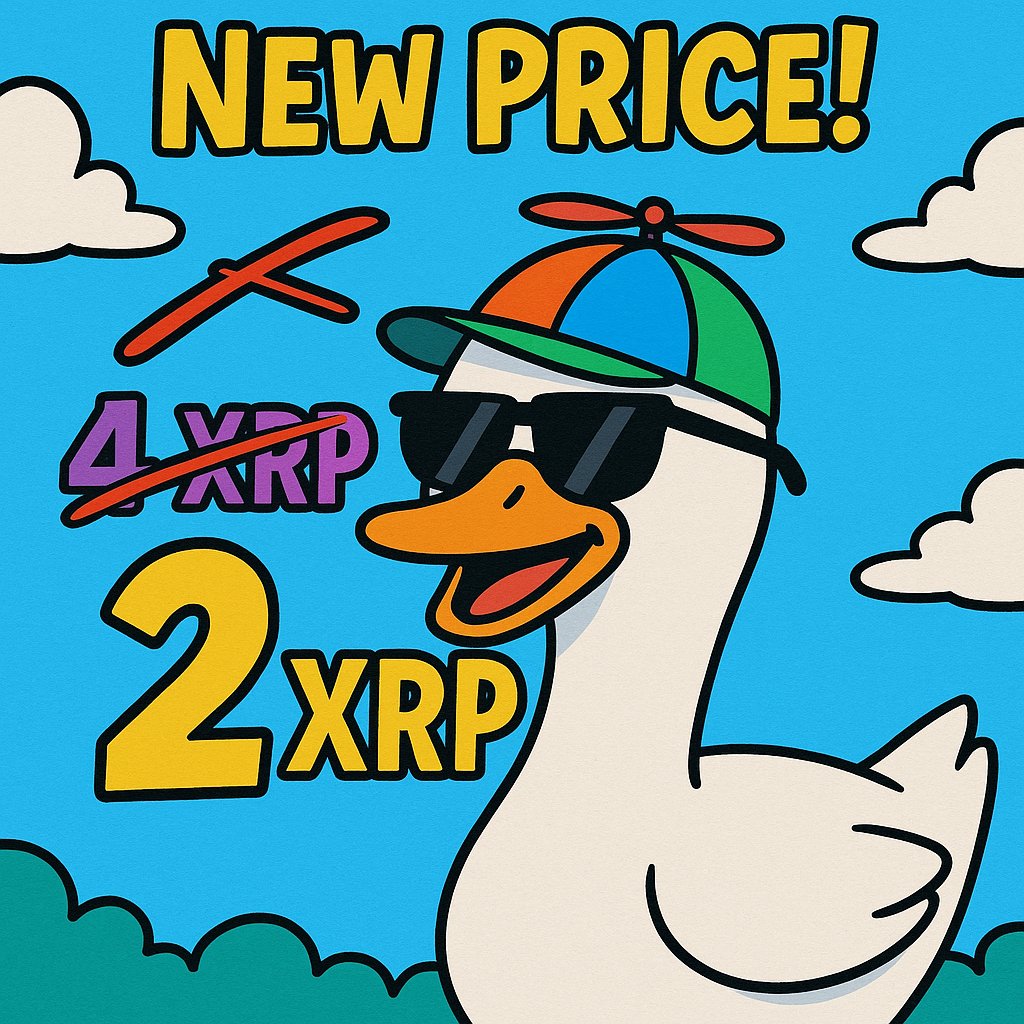GM Goose fam!
Mint Just Got Better!

We’ve officially dropped the XRP Goose mint price from 4 XRP to 2 XRP!

This move is to get the mint going and bring back that energy and excitement to the community.

Link:xrp.cafe/collection/xrp…

#XRPHolders #XRPCommunity #XRP