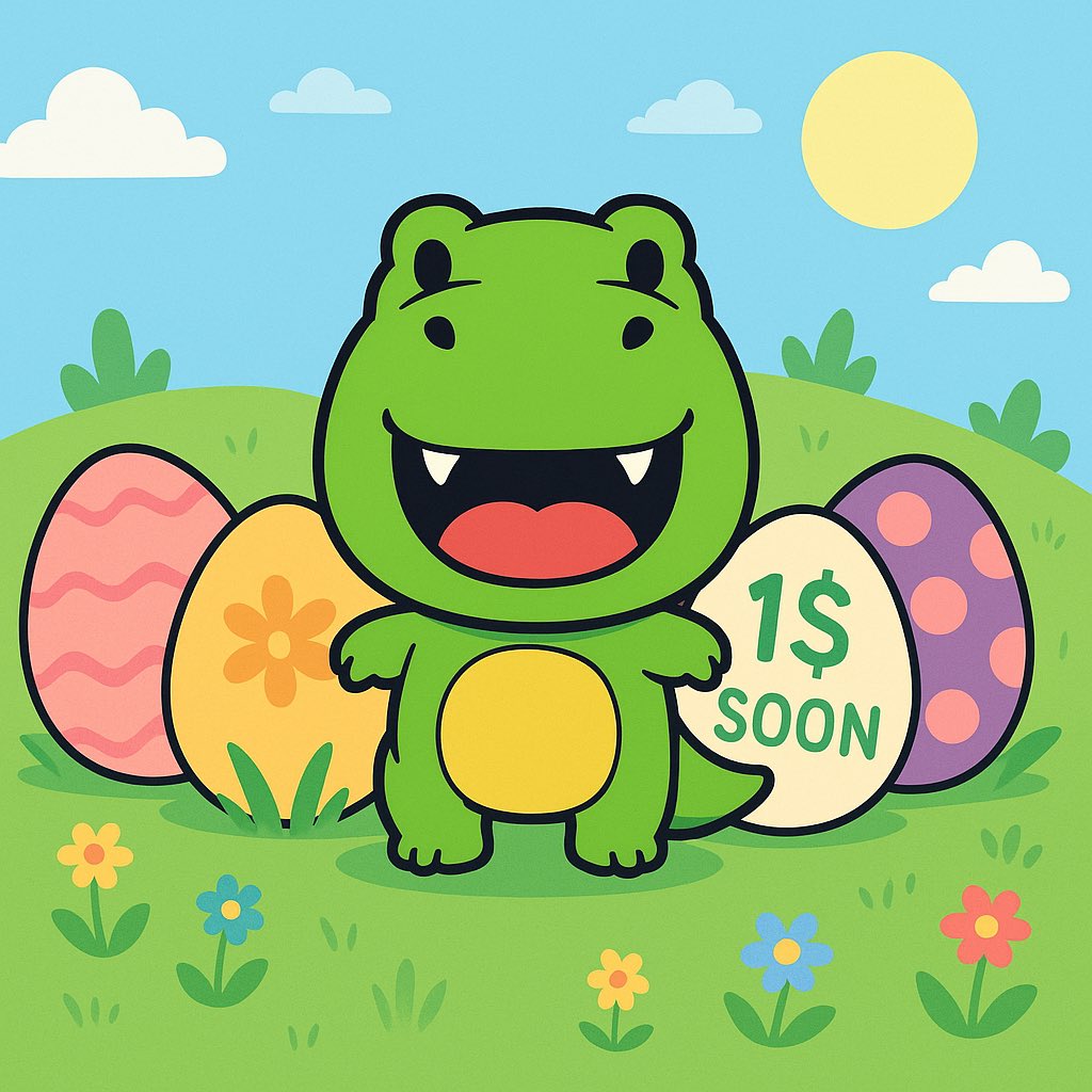 Blantexo's tweet photo. @DinoLFG @memecoindotio Happy Easter! 🤑🦖 https://t.co/v2meJVQjt8