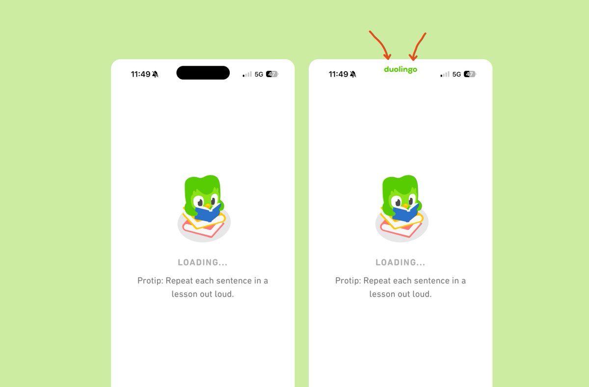 Did you know that Duolingo hide their logo behind Apple's Dynamic Island?

✅ Gets their logo in screenshots.
✅ Low effort way to improve share quality.