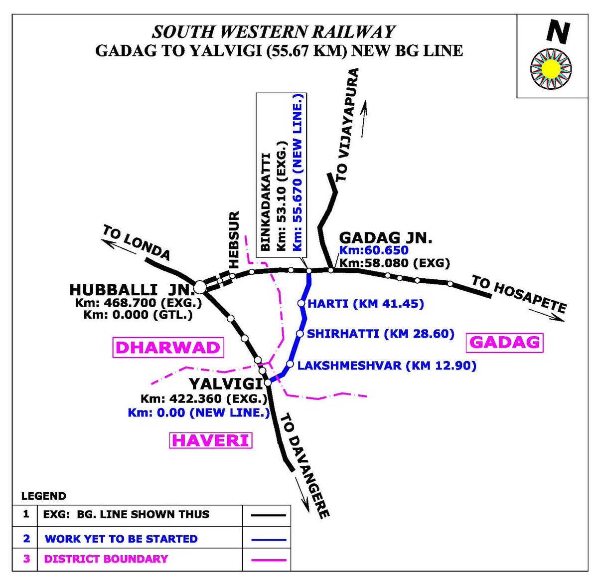 KARailway's tweet photo. Sir, @MBPatil @VSOMANNA_BJP The already sanctioned Gadag - Yelavagi railway line will significantly reduce travel time between Bengaluru and the Vijayapura region. Currently, the train journey between these two cities takes around 13 to 16 hours. By implementing this new line, the total journey time can be reduced drastically.

It is crucial for both the state and central governments to prioritise this new railway line for the benefit of travelers. @RailMinIndia
@SWRRLY