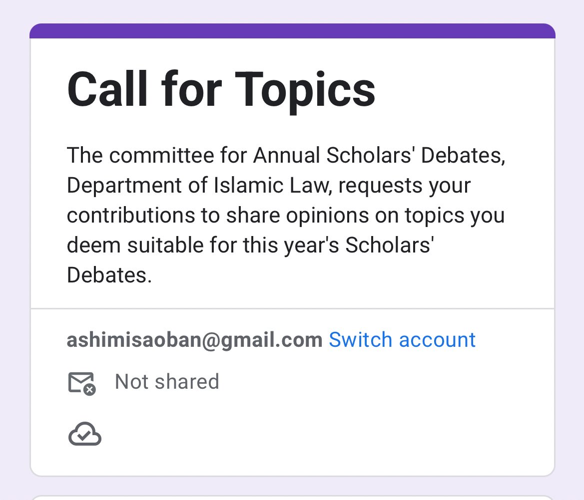 Dil_Unilawrin's tweet photo. DEPARTMENT OF ISLAMIC LAW,
FACULTY OF LAW,
UNIVERSITY OF ILORIN

CALL FOR TOPICS‼️‼️‼️

🍂In preparation for the upcoming insightful debates among scholars of the Maqasidiyyun, Usuliyyun, and Fuqaha Schools, the Committee for Annual Scholars' Debates, Department of Islamic Law https://t.co/KrwxEHvIsO