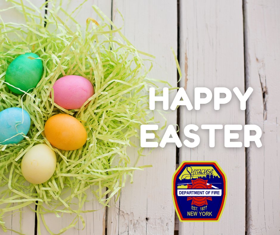 syracuseFD's tweet image. Wishing all who celebrate a joyful Easter filled with hope, love, and happiness! May this special day be a time for family, friends, and celebration. Enjoy the festivities and the precious moments together. Happy Easter!
#syracusefire