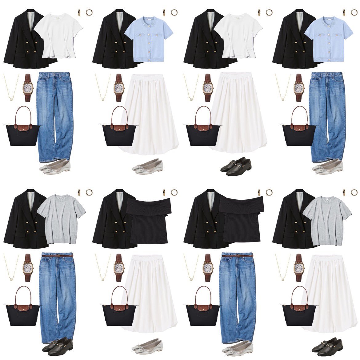 sawa_outfits's tweet photo. 春はお金をかけずに賢くオシャレしたいOLさんへ👩‍💼

UNIQLO×GUで揃える着回し術を紹介🌸
4,000円以下のトップス4着+ボトムス4着＝22,220円で16通りのコーデが完成しちゃうって最強すぎない！？ https://t.co/1dT62DJNCh