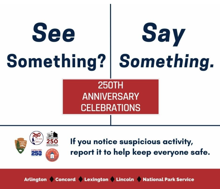 #ArlingtonMA TODAY is this big day! Join us for the Battle of Menotomy Reenactment at 2PM. We expect a lot of people. Be Award of your surroundings. If you see suspicious activity report it to a police officer. #Arlington250 #PatriotsDay @massachusetts250 loom.ly/vBTpnNo