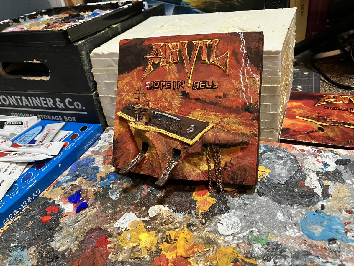 yujiiji2's tweet photo. Hope in Hell 3D album sculpture making in progress.
The painting is about halfway done.
#ANVIL #sculpture #HOPEINHell https://t.co/p1TzQQKPe0