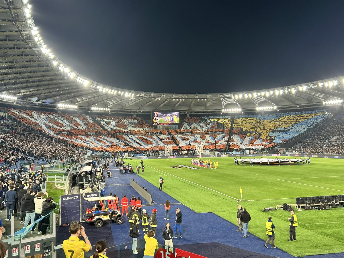 scorbishley92's tweet photo. An incredible night at the Stadio Olimpico in Rome for @OfficialSSLazio v @Glimt in the @EuropaLeague. The hosts overcame a 2-0 deficit in regular time to take the game to extra time. Penalties it was but a superb performance by keeper Haikin took Glimt through to the semi final. https://t.co/SSg7dta02U
