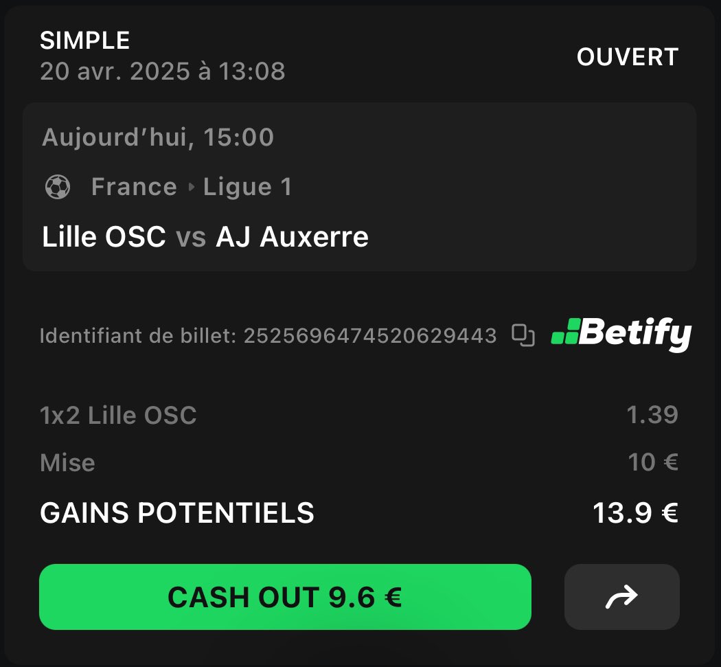 LeGauloisBets's tweet photo. 📈 MONTANTE – PALIER 3
3️⃣ Lille bat Auxerre
📊 Cote : 1.39 | Mise : 10€ → 13.90€
On continue la montante tranquillement avec les Dogues à la maison.
🔁 RT + ✅ Follow pour ne rien louper !
#LaCoteGauloise #Montante #PronosFoot https://t.co/fgIm4C6V8a
