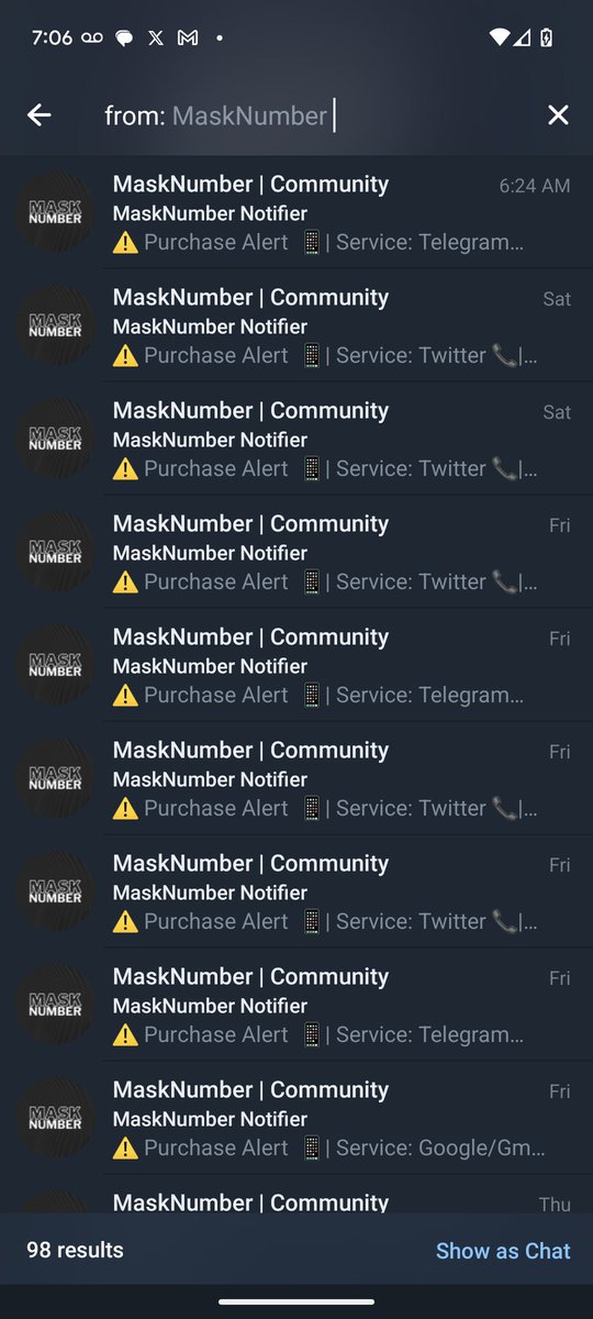 Is $MASK a WORKING $50mil+ virtual phone/ esim utility project larping as a sub $100k sleeper with only 275 holders?

I included a screenshot of their other telegram bot that let's me know every time someone uses their services. It's been purchased 98 times. Revenue share goes