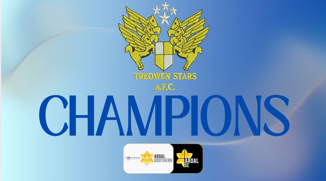 Congratulations to all <a href="/Treowenstarsfc/">Treowen Stars</a> for winning the South East Title yesterday <a href="/ArdalSouthern/">Ardal Southern</a>.

Ben Murphy, his Management Team and the Players will be receiving the Trophy at their game on Saturday against <a href="/croesyafc/">Croesyceiliog AFC</a> at Bush Park.