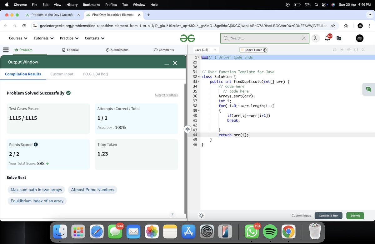 Bhavin0325's tweet photo. HELLO FOLKS!! 

160 Days of Problem Solving - Your Ultimate Interview Preparation Journey!

Day-157 : 
Topic : Graph
Solved problem : Find Only Repetitive Element from 1 to n-1

@geeksforgeeks 

#gfg160 #geekstreak2024 #POTDwithGFG #DSA #ProblemSolving https://t.co/sGBamJ0S4I