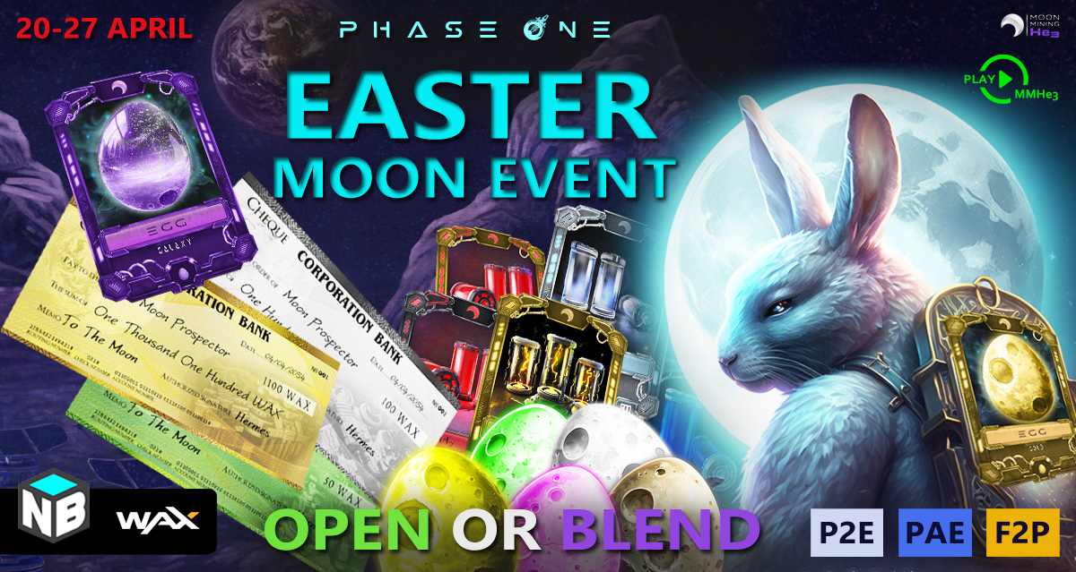 moonmininghe3's tweet photo. 🌕🐇Lunar Easter Event is LIVE! @WAX_io 

Hunt 5 special NFT Eggs (Metal–Helium) filled with rare Galaxy Eggs, minerals &amp; WAX checks!

💎 Collect them all to unlock the Easter Moon Crate!

🚀 Galaxy Egg? Leaderboard? Surprises await
https://t.co/H2C3Eh839z

#MoonMiningHe3 #NFT https://t.co/Xjjd84ahPM