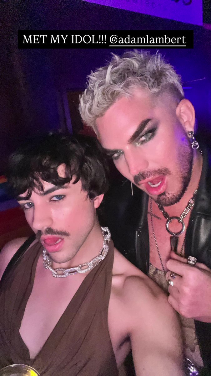 4Gelly's tweet photo. Adam last night 
"Met my idol!!! @adamlambert " 😍
via willxaf777 https://t.co/7QpF0fE8F0
