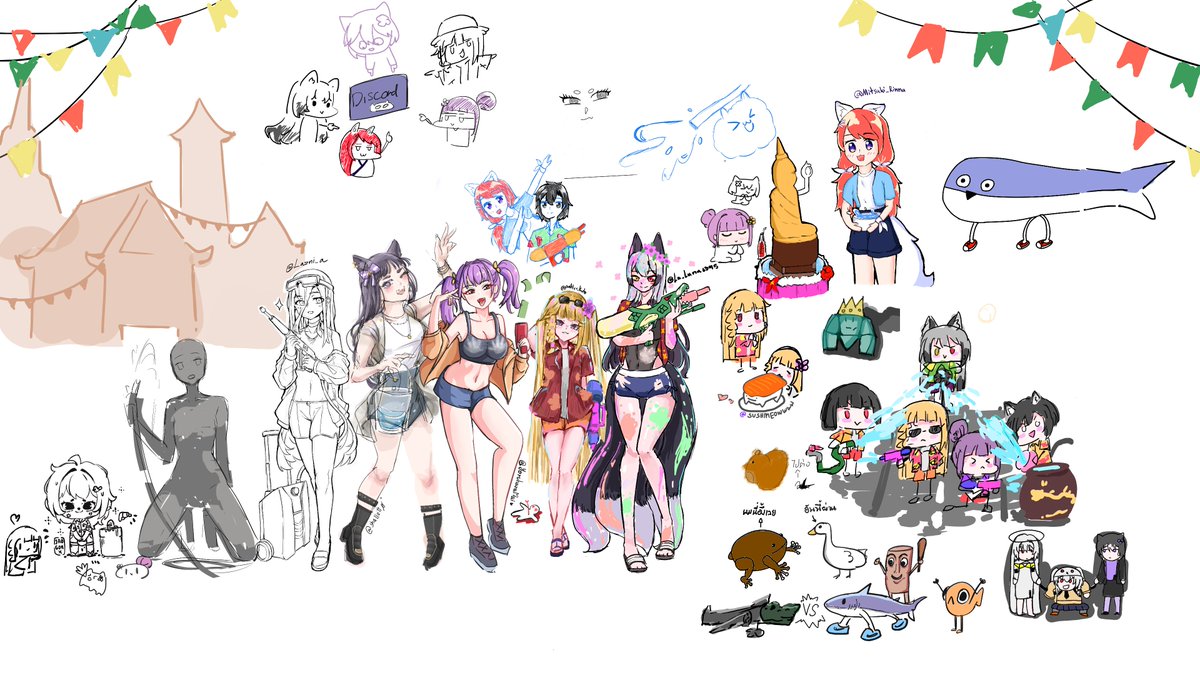 ลืมลงเลยวาดหมู่วันสงกรานต์ขอบคุณทุกคนที่มาวาดด้วยกันนะครับ