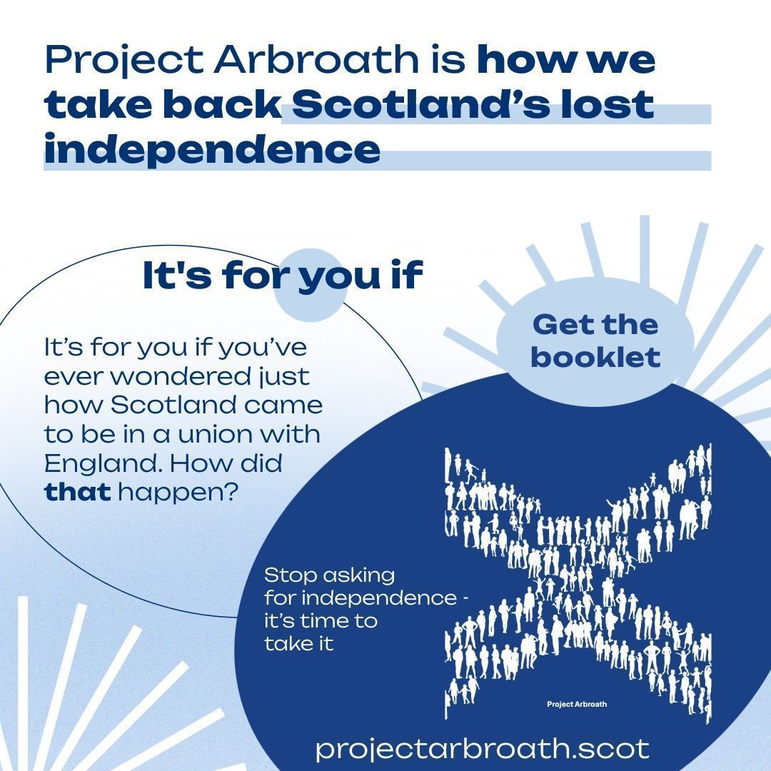 ProjectArbroath's tweet photo. If Scotland really is in a political union – which is what the UK is – then why is it that we get nothing from it for giving up our independence to be in it? 
Get the booklet at https://t.co/A9Ss22bjRX https://t.co/Vpzb0IJdEA