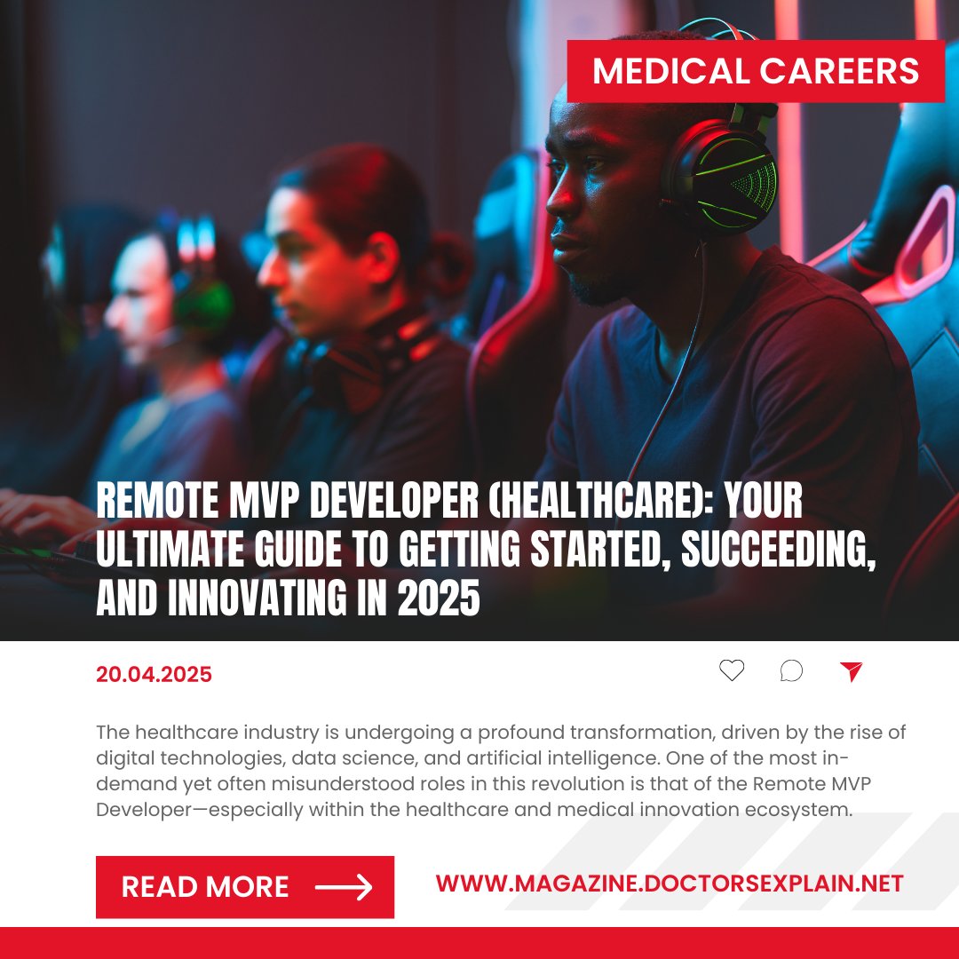 DocsExplainFM's tweet image. 👨‍💻🏥 Become a Remote MVP Developer—learn the skills, tools, jobs &amp;amp; startup tips to break into health-tech in 2025. 💡🌍
👉 Your guide: magazine.doctorsexplain.net/remote-mvp-dev…
#HealthTech #RemoteJobs #MVPDeveloper #DigitalHealth #StartupCareers #TechForGood #DoctorsExplain #HealthcareInnovation