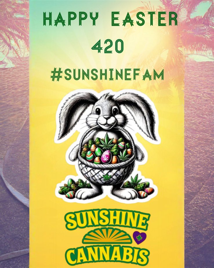 SunshineCannab2's tweet photo. 🐣🐣🐣🐣🐣☀️☀️☀️☀️☀️💚💚💚 #Happy420 #HappyEaster #Easter2025 #SunshineFam #Trulievers #SunshineCannabis #Trulieve #420ForAll https://t.co/4XJQb15dpM