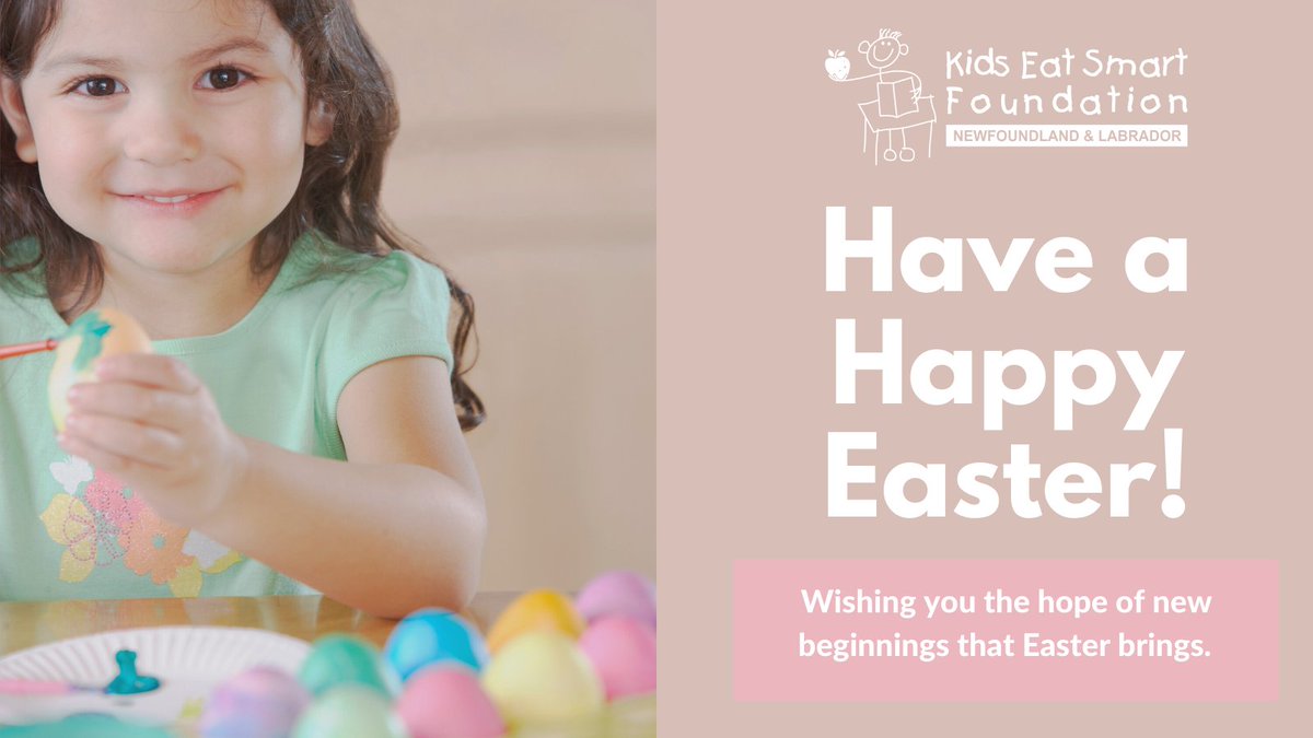 KidsEatSmartNL's tweet photo. Wishing our school community, partners, and donors a Happy Easter.

#EveryBreakfastCounts #EveryChildCounts #HappyEaster https://t.co/jLOGQmERPQ