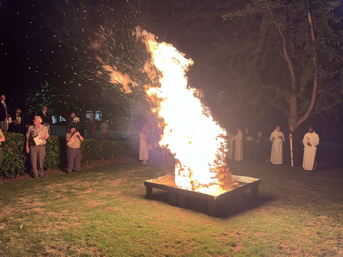 Another great Easter bonfire at St. Philip this morning!