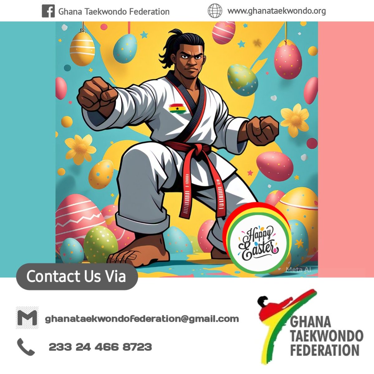 TaekwondoGhana's tweet photo. He fought on earth for our sins. 

He's Resurrected today and brought us Peace. 
Let's Rewind, Renew, Recap, Revitalise.. Do all the Re's for a Wonderful us. 

#EasterwithTkd
#GrowingGHTkd 🇬🇭🥋💪🏽 
#SupportGHTkd https://t.co/nGNKlk7FCS