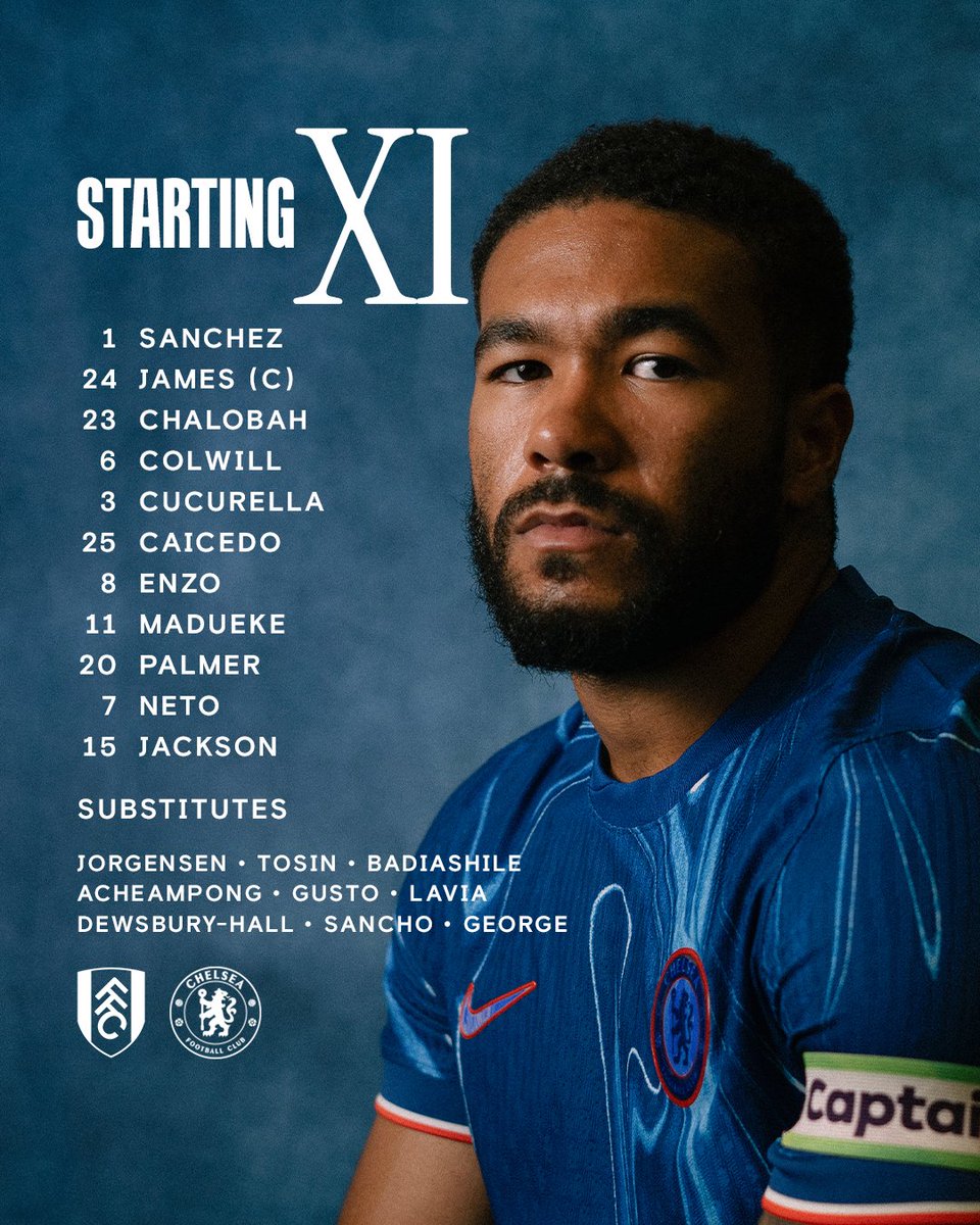 ChelseaFC's tweet photo. Your Chelsea side today! π¨
#CFC | #FULCHE https://t.co/fozHzdEFvP