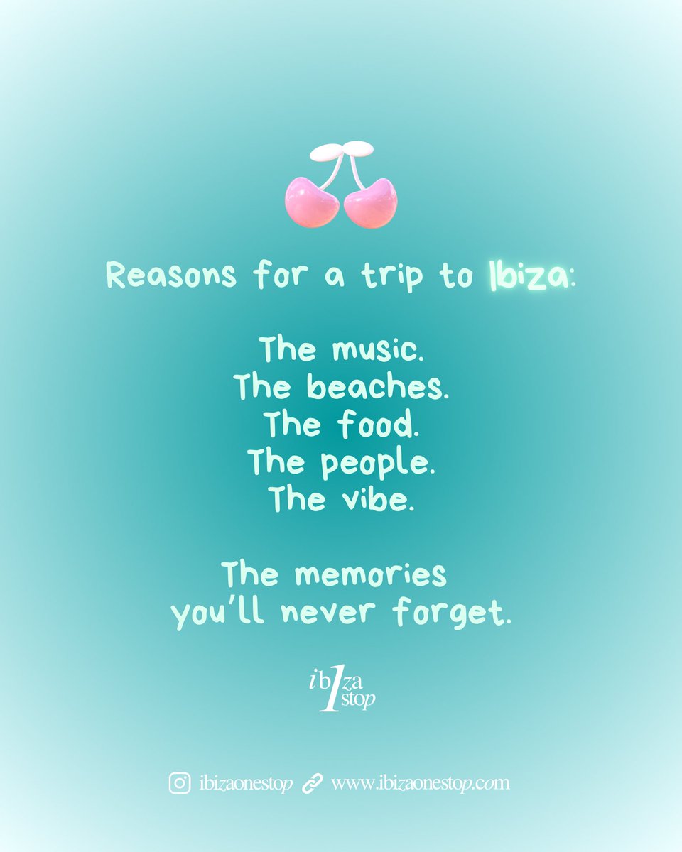 Book it already. 🍒 #ibiza2025