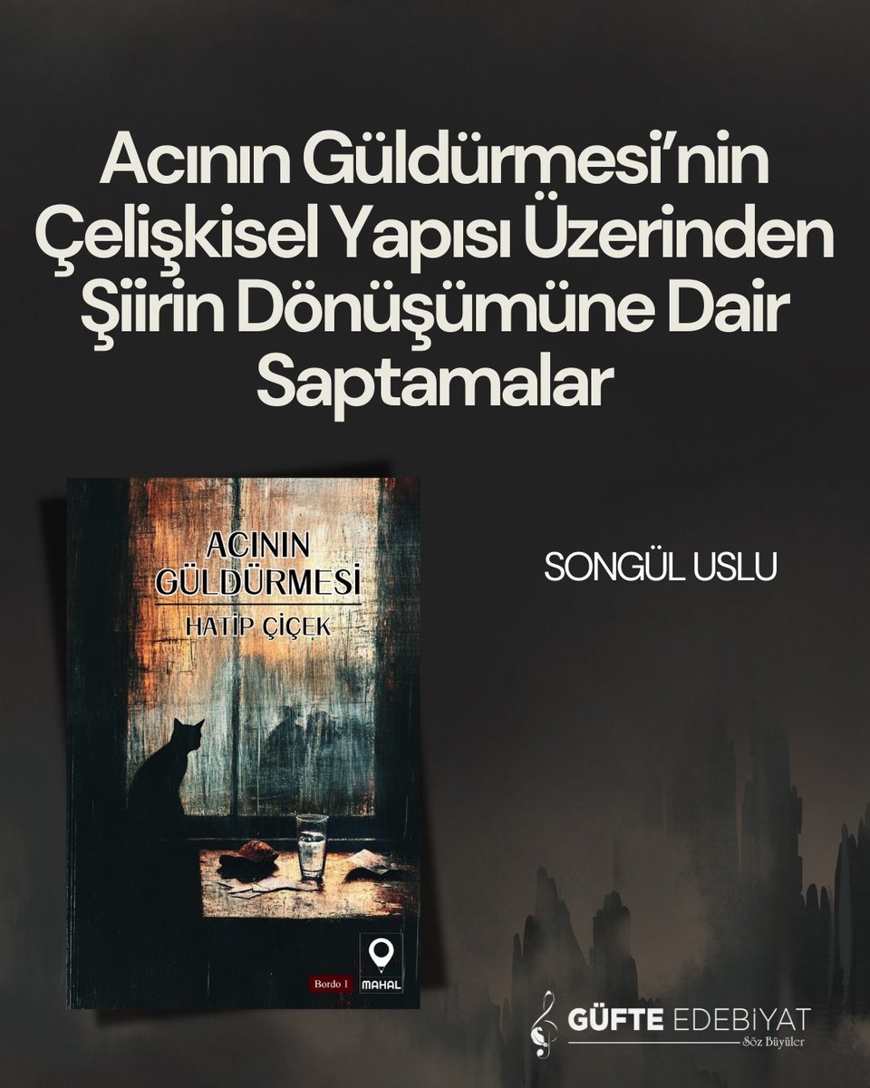 Songül Uslu, Hatip Çiçek'in ikinci şiir kitabı ACININ GÜLDÜRMESİ üzerine yazdı. 

Okumak için:

gufteedebiyat.com/acinin-guldurm…

<a href="/HatipCicek/">hatip çiçek</a>

#hatipçiçek #acınıngüldürmesi #şiir #songüluslu #güfteedebiyat
