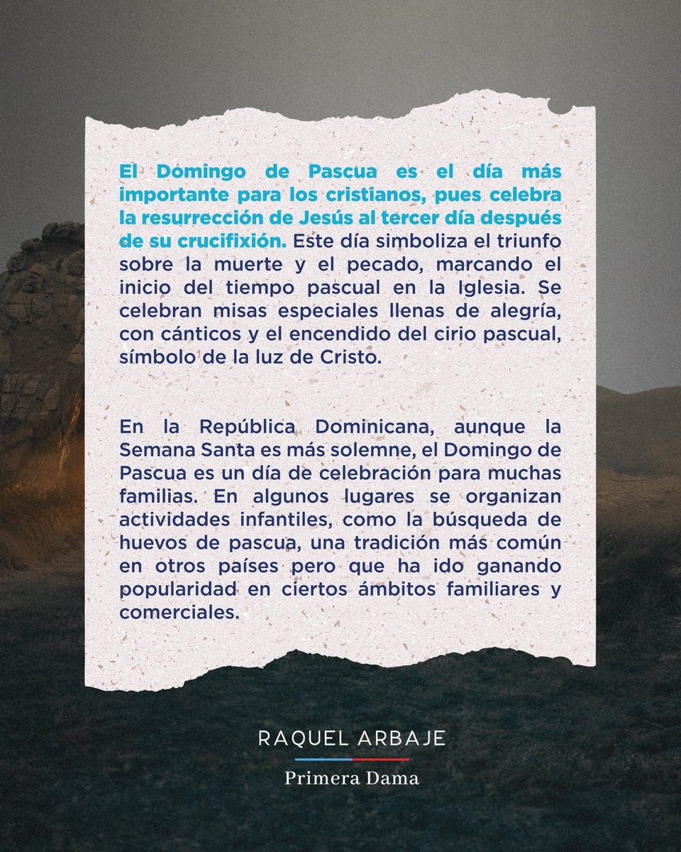 raquelarbaje's tweet photo. Hoy celebramos la resurrección de Jesús, símbolo de vida, esperanza y renovación. Que su amor nos abrace en lo más profundo y nos impulse a vivir con fe, gratitud y un corazón dispuesto a acompañar y servir. Que en medio de todo, su luz nos siga guiando. https://t.co/daOd38LSup