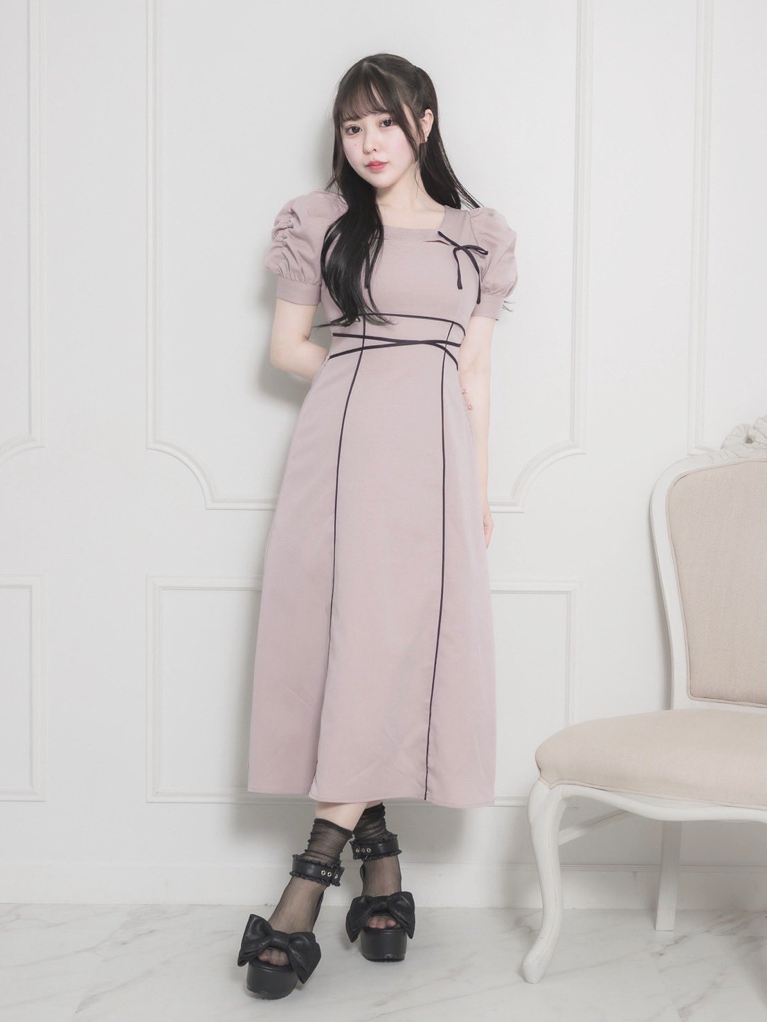 クロステープカットアウトロングワンピース　pium ピウム pium_shibuya109 | ♡ Restock item coordinate🧸🤍 ♡クロス