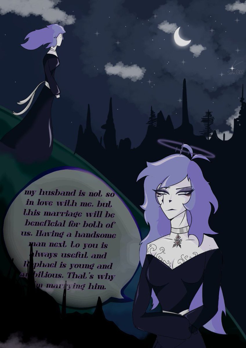 I really liked Azazel, so I decided to draw her on the eve of the wedding with Rafe. I won't show the first version, it's too embarrassing, but I found the strength to redraw, and such a woman came out! 
Azazel Belongs to  <a href="/limajey25/">Lima.jey</a>