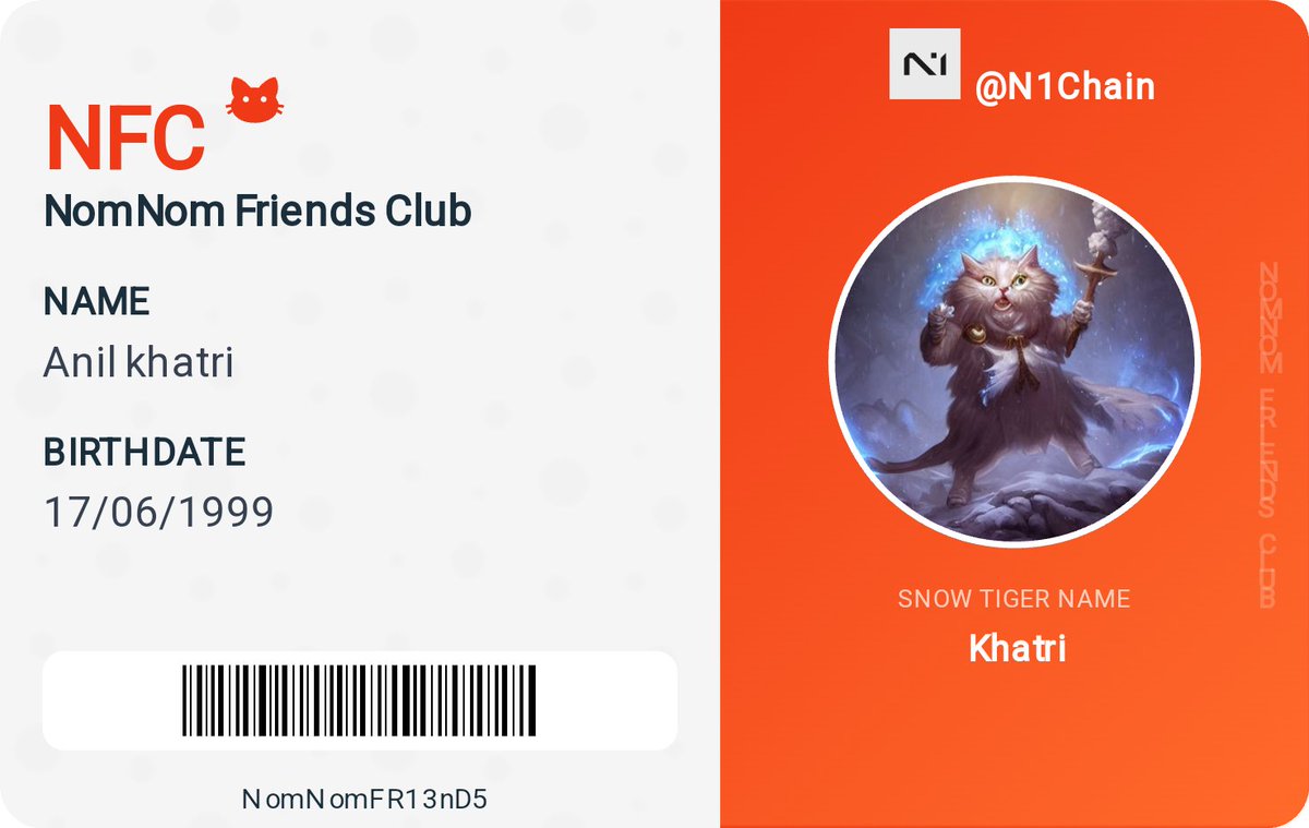 AnilKulpati's tweet photo. I just created my nfc id on @N1Chain https://t.co/rPor3tVdTG