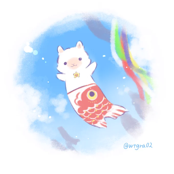 トナシューとアルちゃんの端午の節句の絵をネットプリントにしてみました!写真L判サイズで、おうちにプリンタ無い方はセブンイレブンで印刷できますトナシュー【H4855CKL】アルちゃん【Z67RTMAK】#MagicWands 