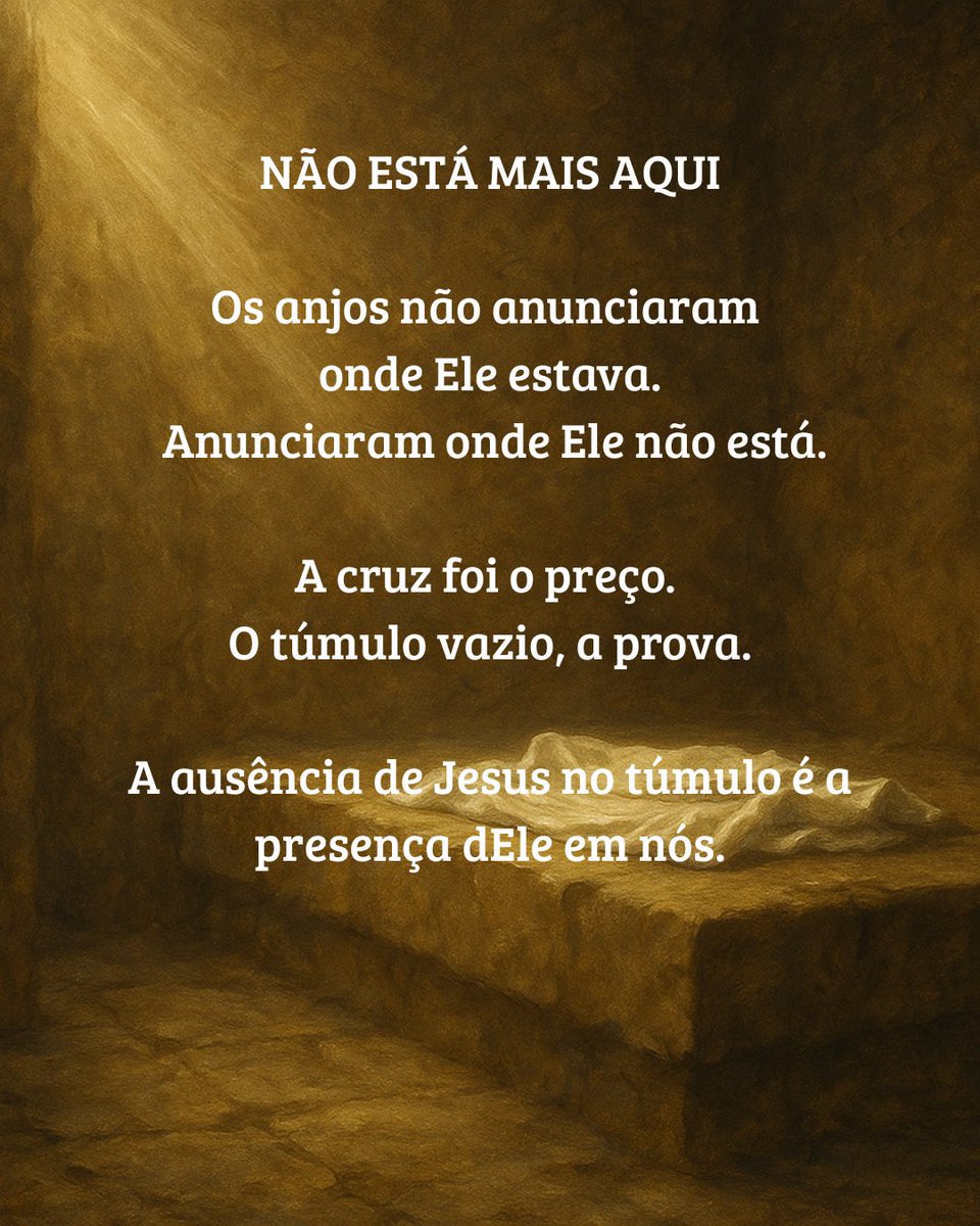 antoniolemos's tweet photo. FELIZ PÁSCOA EM VOCÊ!
A Ressurreição de Jesus é o coração pulsante da nossa fé!

Que o Cristo ressuscitado possa viver e resplandecer Vida plena em você!
"se Cristo não ressuscitou, logo é vã a nossa pregação, e também é vã a vossa fé" - 1 Coríntios 15:14. https://t.co/ra4Ddic1Te
