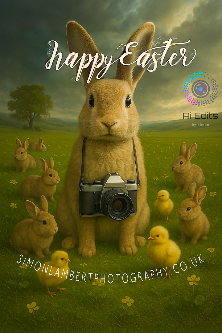 SimonLambertPh1's tweet photo. Happy Easter to you all *just in case this is an Ai generated image we don't know any well trained bunny's! 😉 https://t.co/IWFS2h1eKa