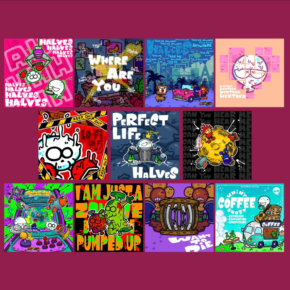 HALVESのジャケ写集。。
次の曲のジャケ写は一体どんなだろう🤔
兄(みらい)に期待だね😏
 #HALVES