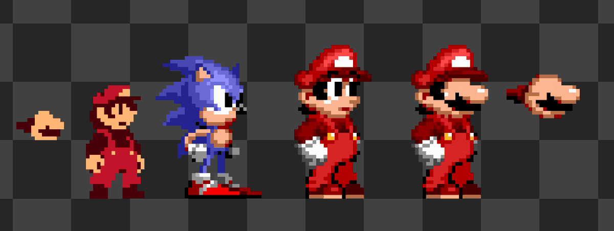 Meshona6's tweet image. i threw a sonic 1 rom at mora now she looks like this help
not dont rlly like how this turned out but like
16 bits i think
#smbitwc