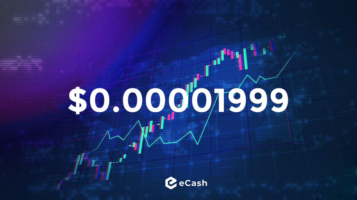 eCashTracker's tweet image. 📈 eCash $XEC Price Update 

Current Price: $0.00001999
Price Change (%) 1h: -0.02%
Price Change (%) 24h: -0.48%
Market Cap: $397M
Volume 24h: $16.1M
CMC Rank: 117

 💵 Total Crypto Market Cap: $2.66T