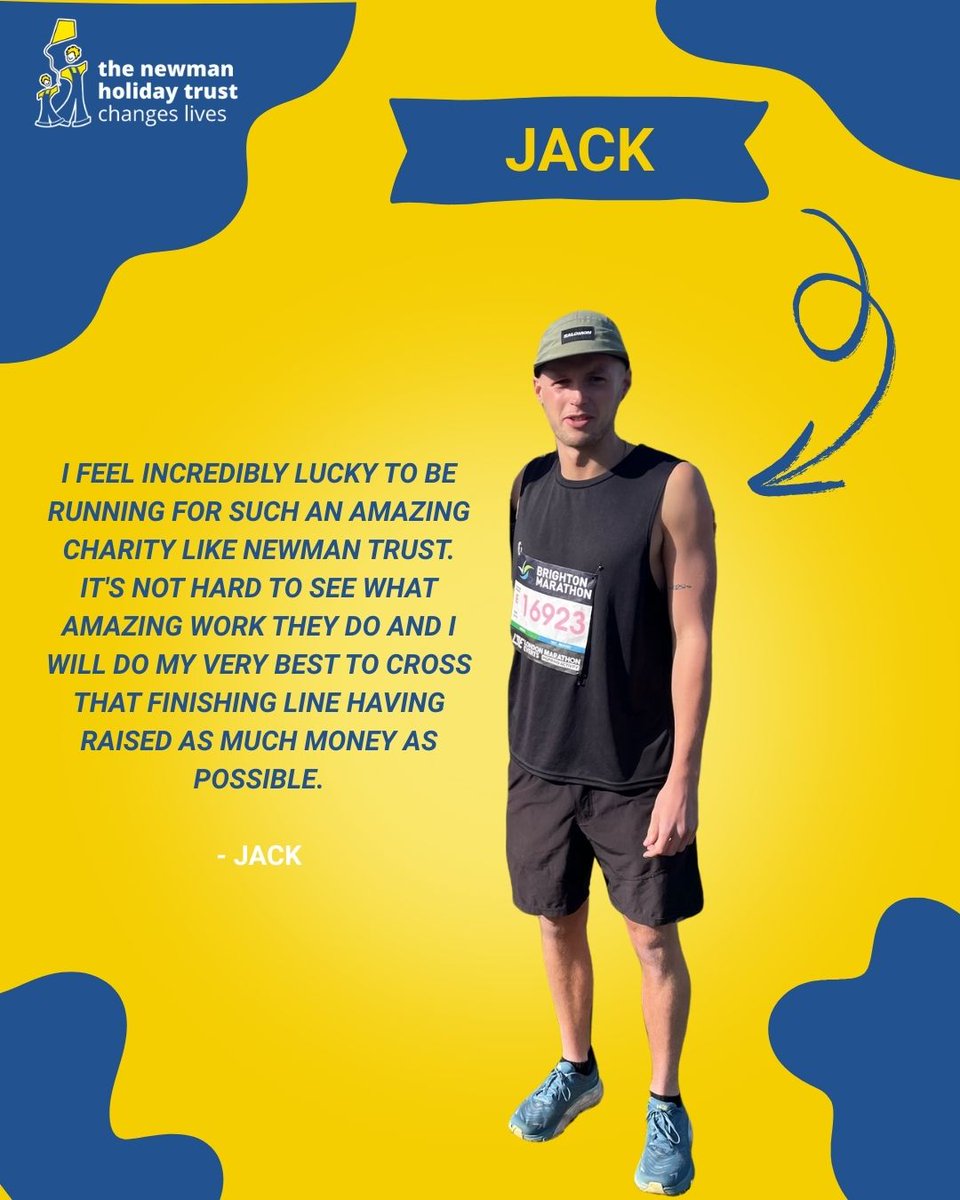 A huge thank you to Jack, who’s running his second marathon in support of The Newman Holiday Trust! 🏃‍♂️💥

Thanks to fundraisers like Jack, we’re able to keep running our fully volunteer-led holidays for children with disabilities. 💙

Support here: justgiving.com/page/jack-kinn…