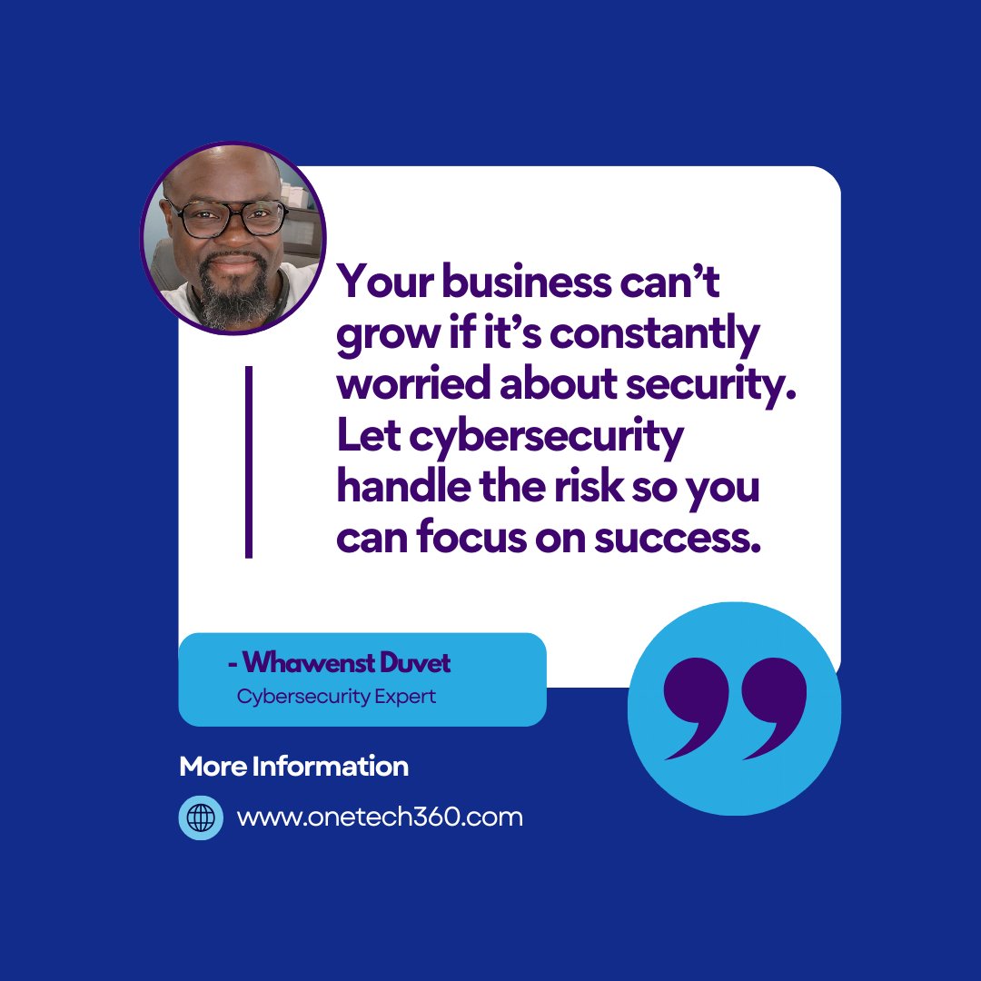 MrWDuvet's tweet photo. Running a business is tough enough without worrying about security. Let me help you keep it safe so you can focus on growth. 

What’s your next big move? Let’s chat! 👇
#CyberSecurity #GrowYourBusiness #Onetech360 https://t.co/krsZL17WY3
