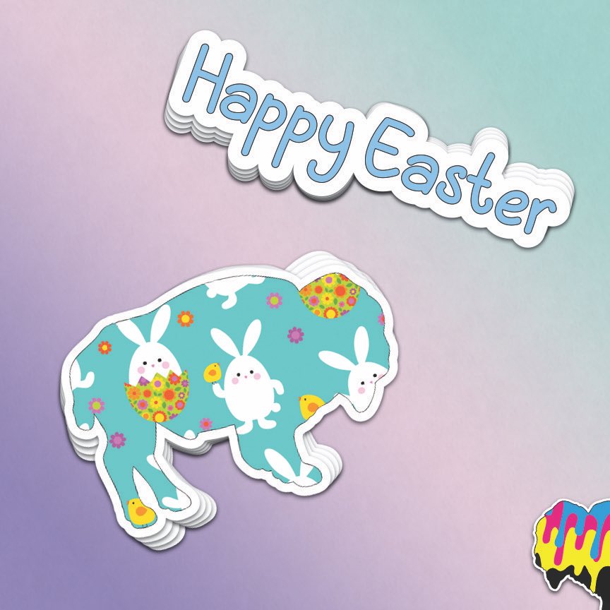 Happy Easter! 🐰🐣 🦬
*
*
*
#buffalostickercompany #buffalostickerco #happyeaster #easter #text #graphics #holiday #buffalo #diecut #sticker #stickers #smallbusiness #fyp