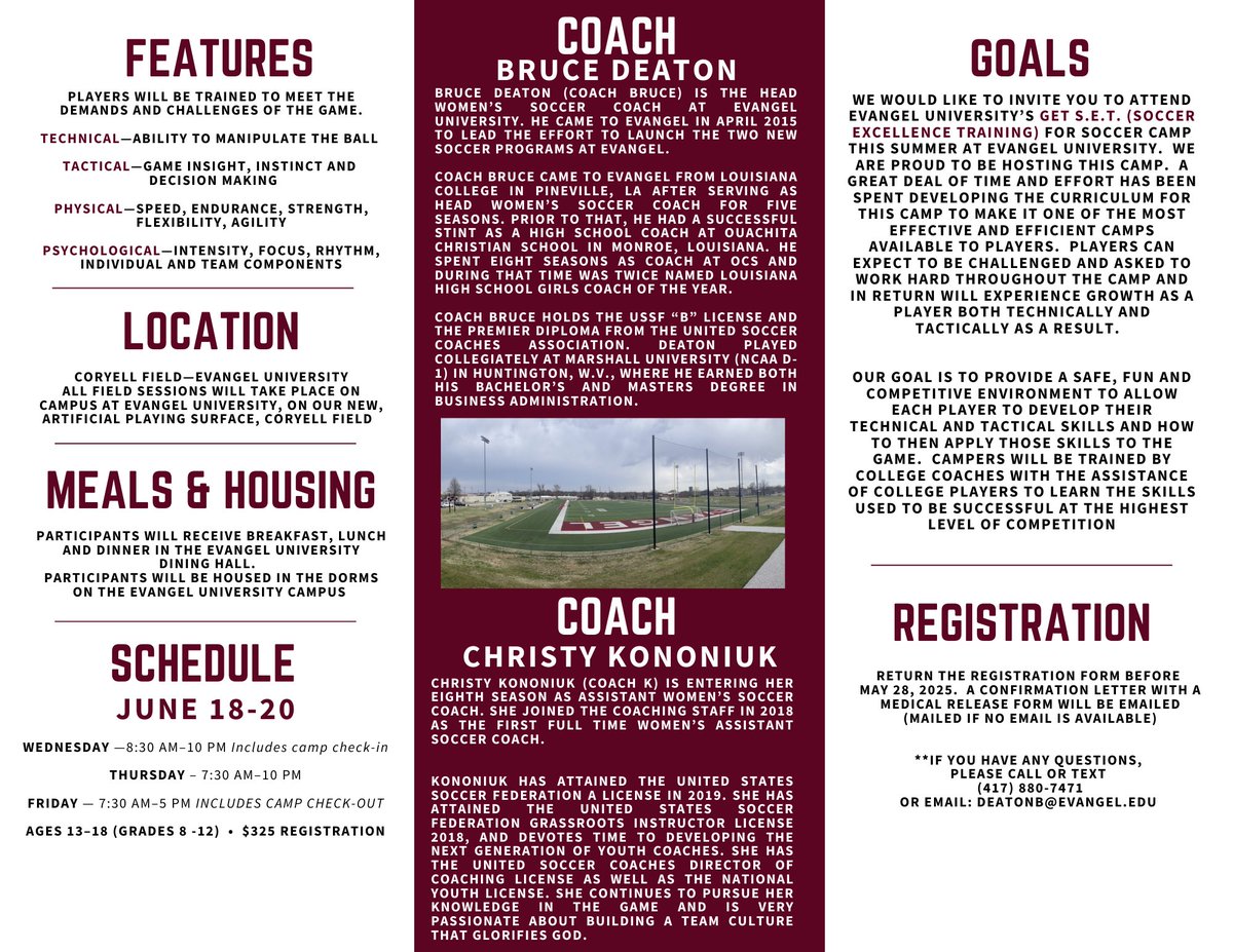 Updated the cover page to make it more usable - this camp fills up quickly.  It’s a great way to experience EUWSOC on and off the pitch!
