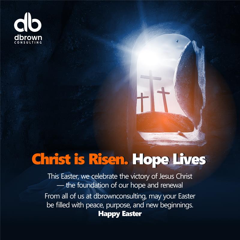 dbrownconsulting (@dbctraining) on Twitter photo Christ is Risen ā Hope Lives On š
This Easter, we are reminded that no matter how dark it gets, hope always finds a way.
Wishing you & your loved ones a blessed Easter from all of us at <a href="/dbctraining/">dbrownconsulting</a>.
#HappyEaster Christ is Risen ā Hope Lives On š
This Easter, we are reminded that no matter how dark it gets, hope always finds a way.
Wishing you & your loved ones a blessed Easter from all of us at <a href="/dbctraining/">dbrownconsulting</a>.
#HappyEaster