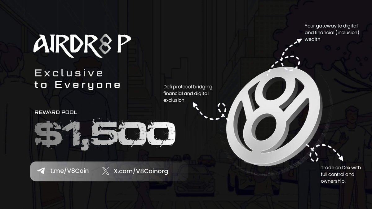 🚨 Airdrop: V8Coin (USDT)
🔥 Prize Pool: 1500 USDT
🏆 Winners: 250 Random &amp; Top 100
📅 End Date: 21st May 2025
🚀 Distribution: 21st May 2025

ℹ️ Airdrop Link: t.me/V8CoinNewAirdr…